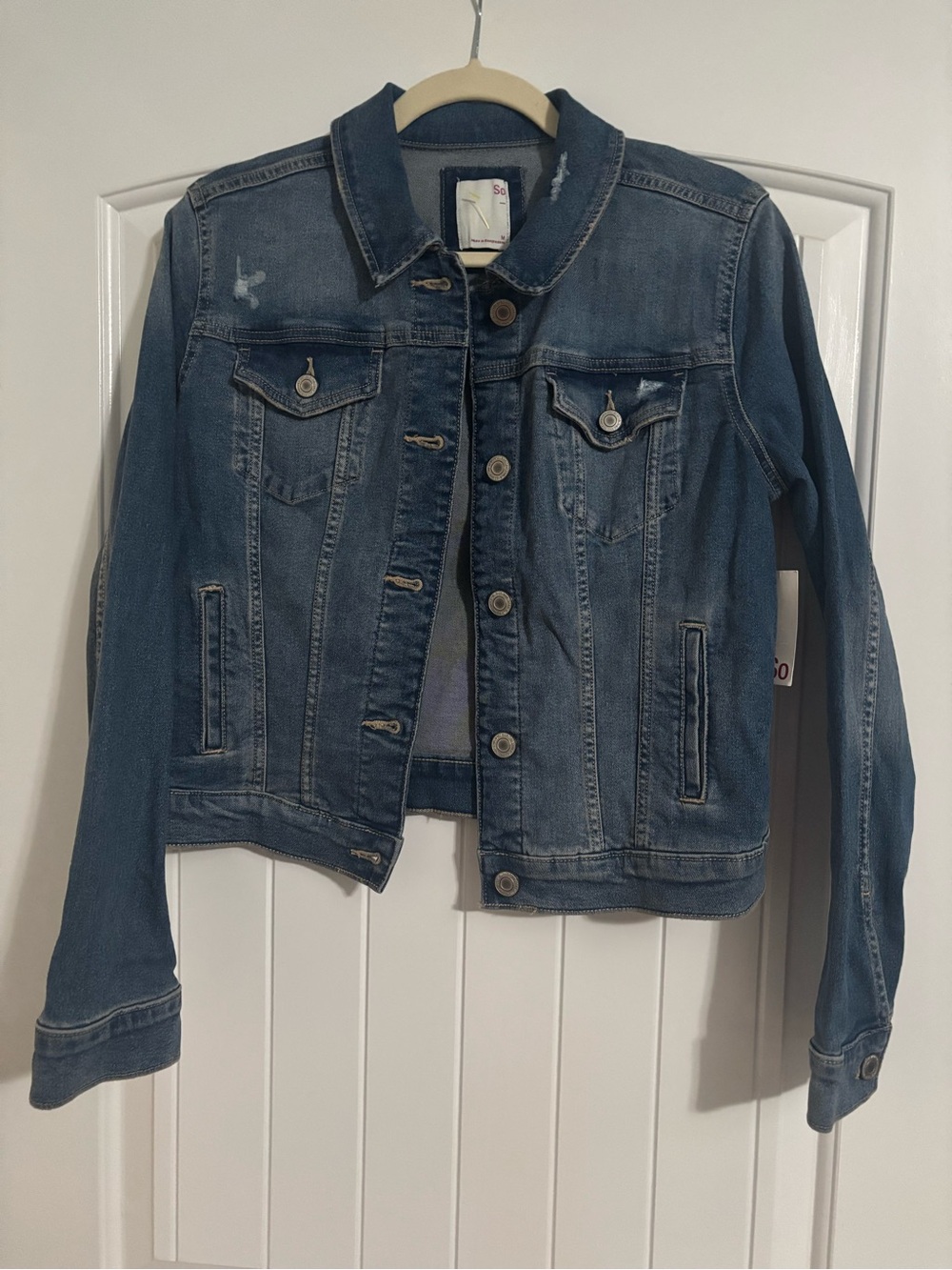 SO Blue Distressed Denim Jacket